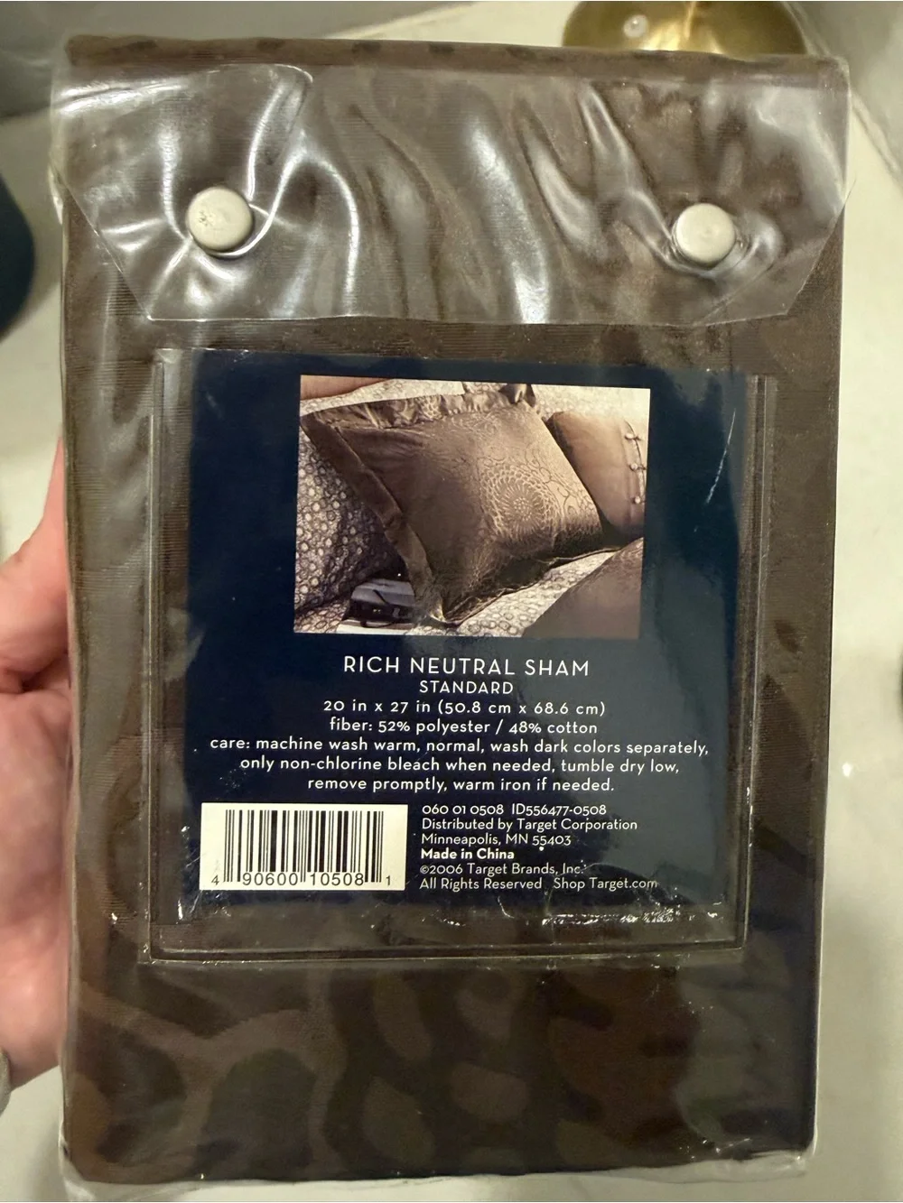 NEW Thomas O Brien Standard Sham Vintage Modern Dk Brown Rich Neutral